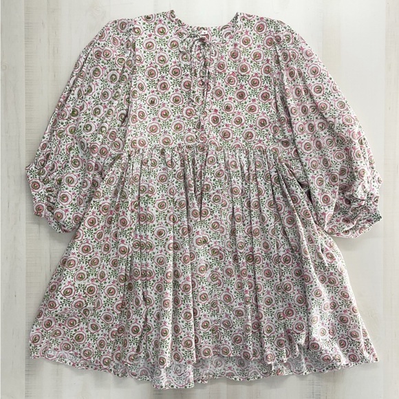 Etsy Dresses & Skirts - block print handmade India printed floral dress M Etsy pink green